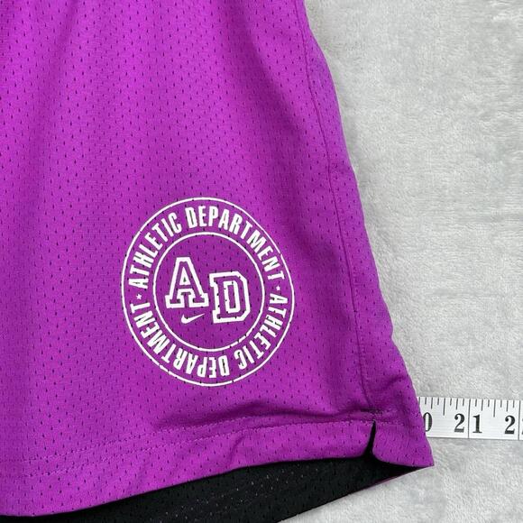 Nike Athletic Dept Reversible Mesh Shorts Purple Black Size M VTG Wmns Inseam 3” - Picture 5 of 9